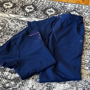 Navy Scrub Top and Bottoms